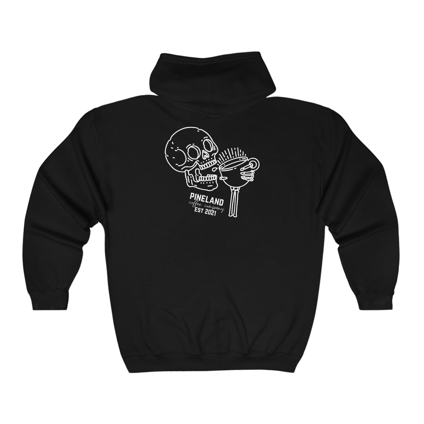 Dead without Coffee Full Zip Hooded Sweatshirt
